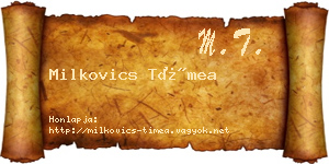 Milkovics Tímea névjegykártya
