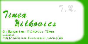 timea milkovics business card